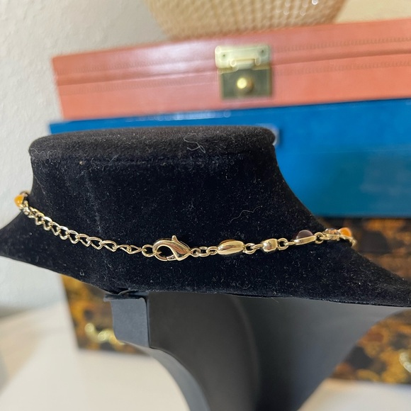 Gold-Tone Jeweled Cabochon Multi-Color Bib Victorian Style Necklace - Picture 3 of 4